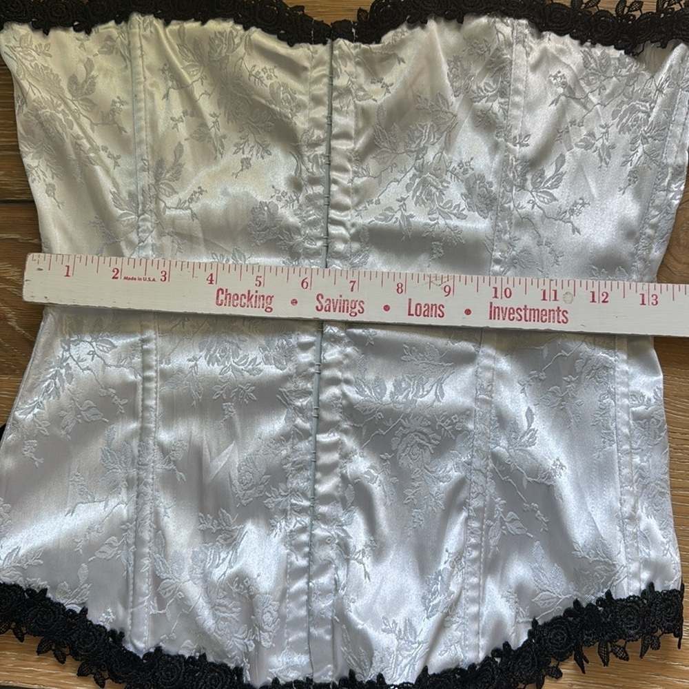 NWT Frederick’s of Hollywood Corset floral satin Lace Womens X C cup Fairy Core - Picture 10 of 10